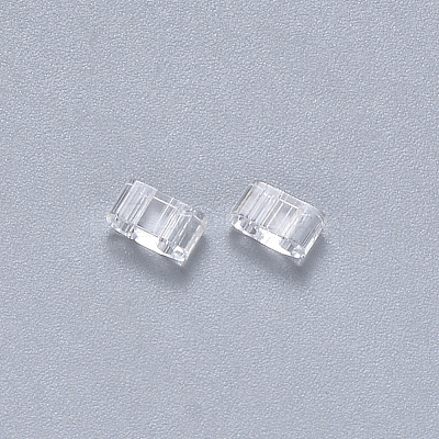 FGB 2-Hole Transparent Glass Seed Beads SEED-S031-M-001-1