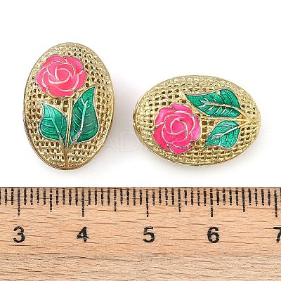 Rack Plating Brass Enamel Beads KK-P276-26C-07G-1