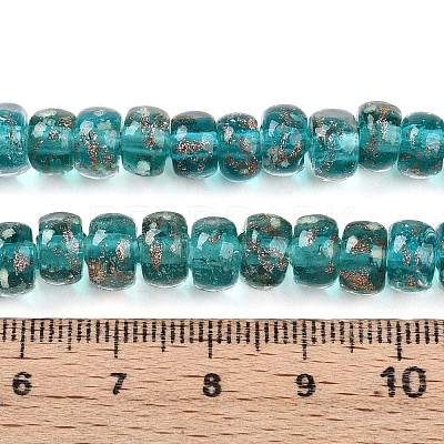 Luminous Handmade Gold Foil Glass Beads Strands FOIL-N029-02A-05-1