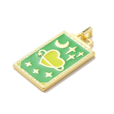 Brass Micro Pave Cubic Zirconia Pendant with Enamel KK-H458-02G-K02-1