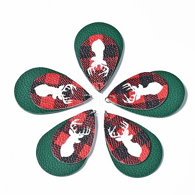 Christmas Theme PU Leather Big Pendants X-FIND-R080-05-1