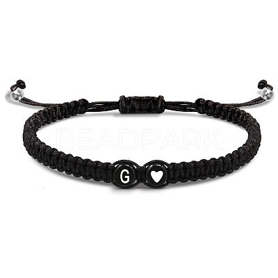 304 Stainless Steel Alphabet Beads Braided Bead Bracelets RY3090-7-1