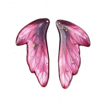 2Pcs Transparent Epoxy Resin Pendants RESI-A044-05B-1