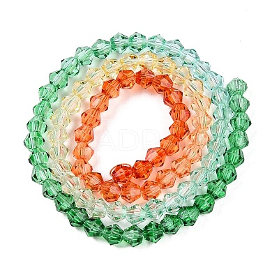 Gradient Color Baking Paint Glass Bead Strands DGLA-A039-T4mm-A013-1