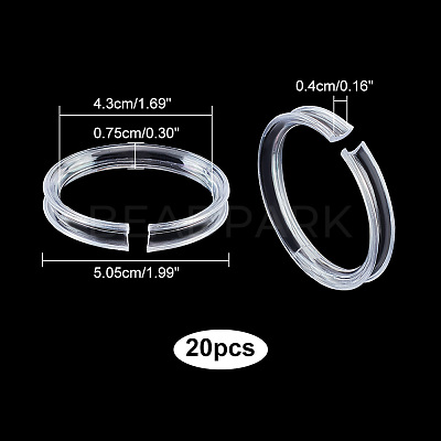 20Pcs Small Transparent Shelf Bangle Organizer Bracelet Displays Stand Jewelry Holder BDIS-PH0001-04-1