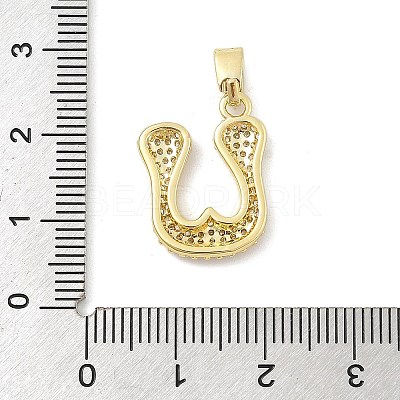 Brass Micro Pave Cubic Zirconia Pendants ZIRC-C012-01G-21-1