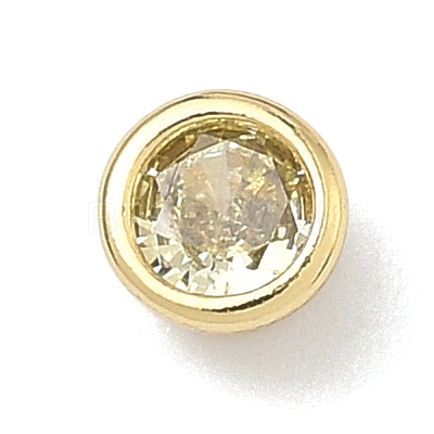 Flat Round Brass Micro Pave Cubic Zirconia Cabochons KK-P345-13G-A06-1