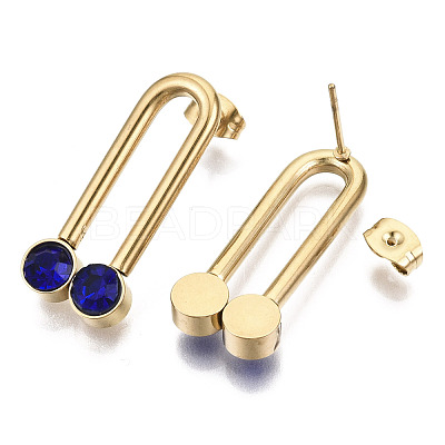 201 Stainless Steel Stud Earrings X-STAS-R115-27A-G-1
