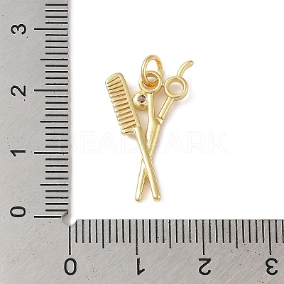 Rack Plating Brass & Cubic Zirconia Pendants KK-L216-062G-1