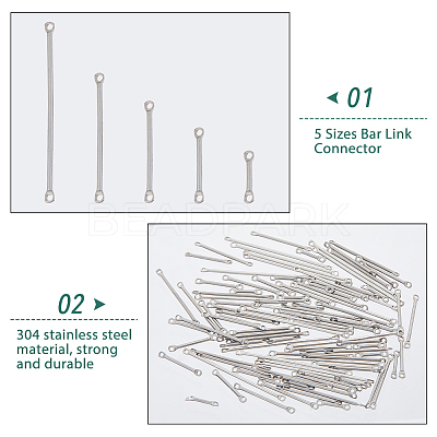100Pcs 5 Styles 304 Stainless Steel Connector Charms STAS-DC0016-21-1