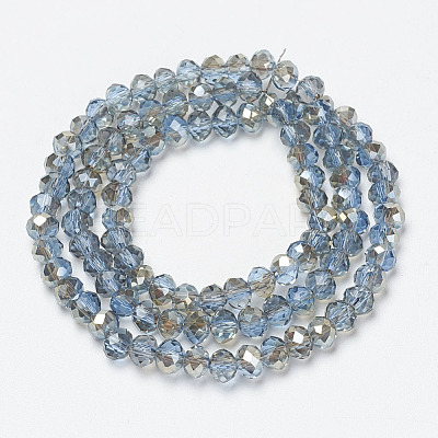 Electroplate Glass Beads Strands EGLA-A034-T4mm-K02-1