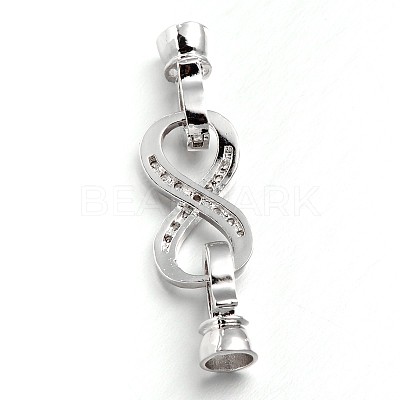 Infinity Brass Micro Pave Cubic Zirconia Fold Over Clasps ZIRC-L036-02P-FF-1