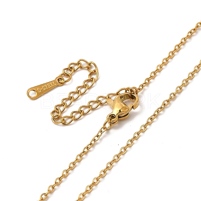 Ion Plating(IP) 304 Stainless Steel Cable Chain Necklace for Women NJEW-G097-05G-1