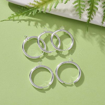 201 Stainless Steel Huggie Hoop Earring Findings STAS-P283-01L-S-1