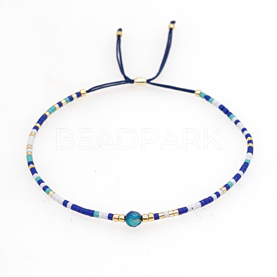 Adjustable Glass Seed Bead Slider Bracelets for Women VT9382-37-1