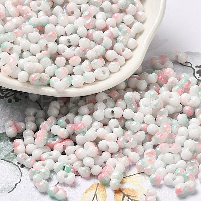 Two Tone Baking Paint Glass Seed Beads SEED-F005-01A-08-1