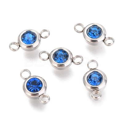 304 Stainless Steel Rhinestone Links Connectors STAS-P237-17P-01-1