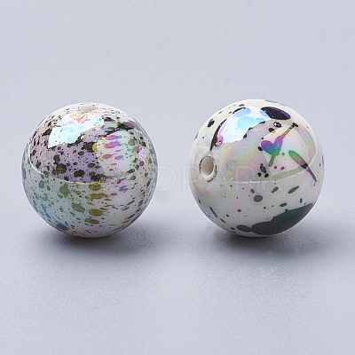 AB-Color Spray Painted Acrylic Beads ACRP-R146-02-1