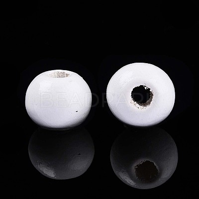 Spray Painted Round Natural Schima Wood Beads WOOD-T032-6mm-30-1