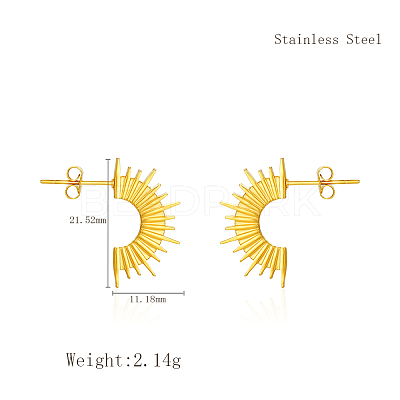 Geometric 304 Stainless Steel Stud Earrings WF7781-1