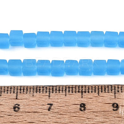 Transparent Frosted Glass Beads Strands GLAA-N072-01A-A12-1