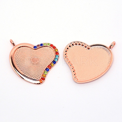 Alloy Rhinestone Pendant Cabochons Setting ALRI-TAC0003-13RG-1
