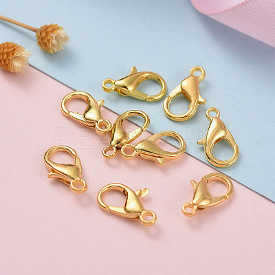 Golden Tone Zinc Alloy Lobster Claw Clasps X-E102-NFG-1