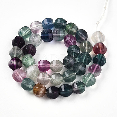 Natural Colorful Fluorite Beads Strands G-T139-55-1