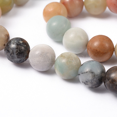 Natural Flower Amazonite Beads Strands G-D608-10mm-1