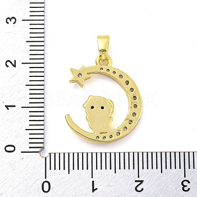 Brass Micro Pave Clear Cubic Zirconia Pendants FIND-Z044-03J-1