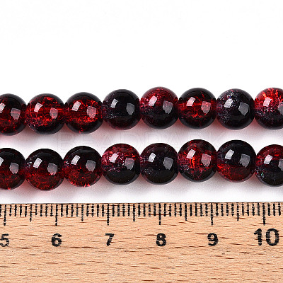 Transparent Crackle Glass Bead Strands X-GLAA-T025-8mm-02G-1