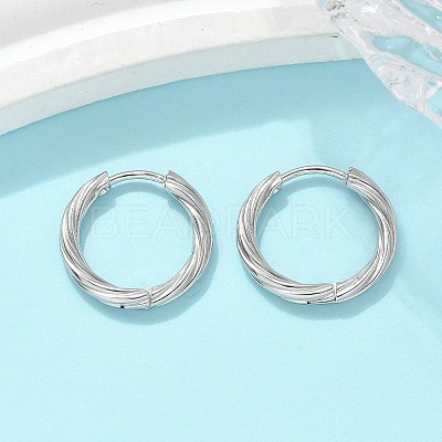 304 Stainless Steel Twist Hoop Earrings for Women EJEW-A130-02B-P-1