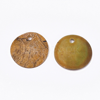 Spray Paint Natural Akoya Shell Pendants SHEL-S274-75C-M-1