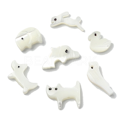 14Pcs 7 Styles Animal Theme Natural White Shell Beads Sets FIND-CJ0004-74-1