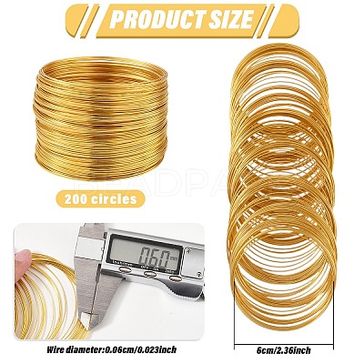 200 Circles Steel Memory Wire TWIR-YW0001-05G-1