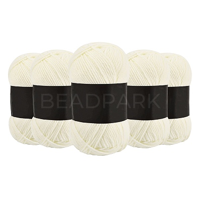 5Pcs Polyester Yarn for Knitting & Crochet YCOR-SZ0001-03O-1