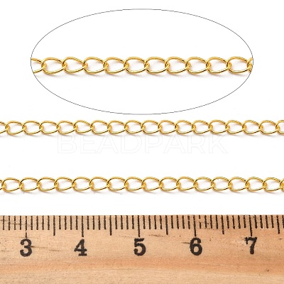 Brass Curb Chains KK-P304-02A-G-1