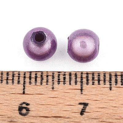 Spray Painted Acrylic Beads MACR-Q154-6mm-N08-1