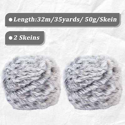 Super Bulky Imitation Fur Polyester Yarn OCOR-WH20005-34I-1