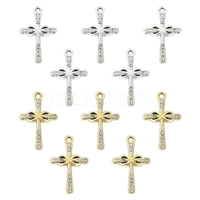 10Pcs Alloy Rhinestone Pendants FIND-YW0007-83G-1