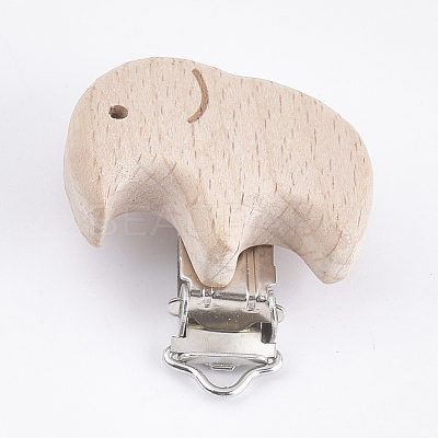 Beech Wood Baby Pacifier Holder Clips WOOD-T015-23-1