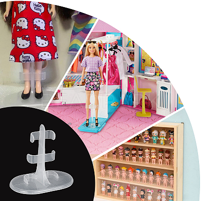 Transparent Plastic Doll Standing Bracket AJEW-WH0312-71-1