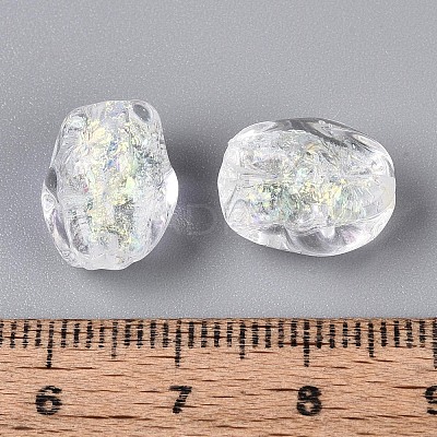 Handmade Foil Glass Beads Strands FOIL-N033-02H-1