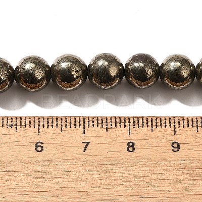 Natural Pyrite Beads Strands G-H059-A01-02-1