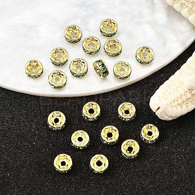 Brass Grade A Rhinestone Spacer Beads RSB035NF-10G-1