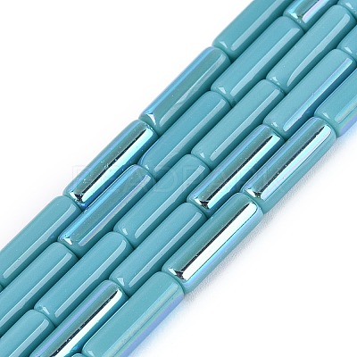 Electroplate Opaque Glass Beads Strands EGLA-Q132-02A-F02-1