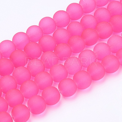 Baking Paint Transparent Glass Bead Strands X-GLAA-S031-10mm-35-1