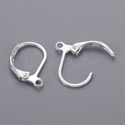 Brass Leverback Earring Findings X-KK-H670-S-NF-1