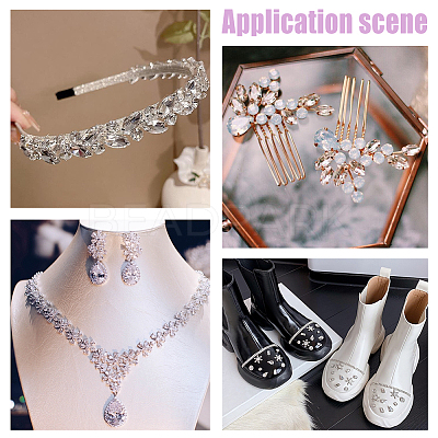 100Pcs Pointed Back Glass Rhinestone Cabochons RGLA-FG0001-05B-1
