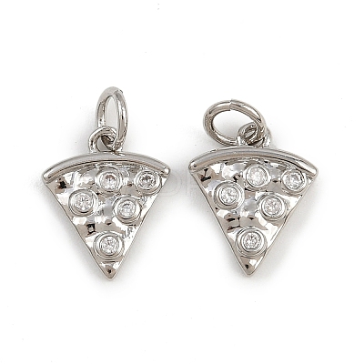Brass Micro Pave Clear Cubic Zirconia Charms KK-A269-35P-1